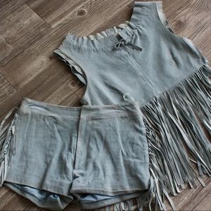 Vintage Festival Genuine Leather Suede Set